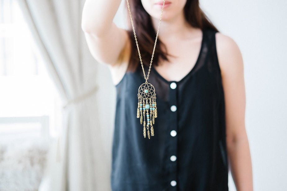 Dreamcatcher Pendant Necklace Necklace gold-dream-catcher-necklace_925x_5f200213-905d-47cf-82ed-cc28c48327e2 2